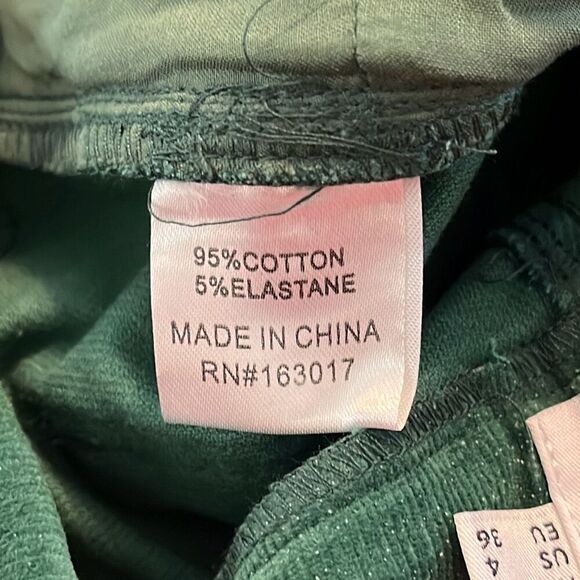Princess Polly Nadia Green Corduroy Flare Pants Size 4 - Picture 5 of 5